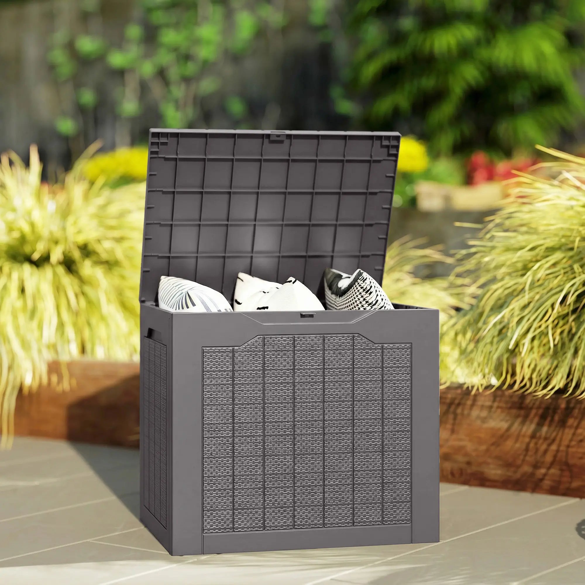30 Gallon Resin Deck Box, Waterproof UV Resistant Outdoor Storage Deck Box & Outdoor Storage at Gallery Canada