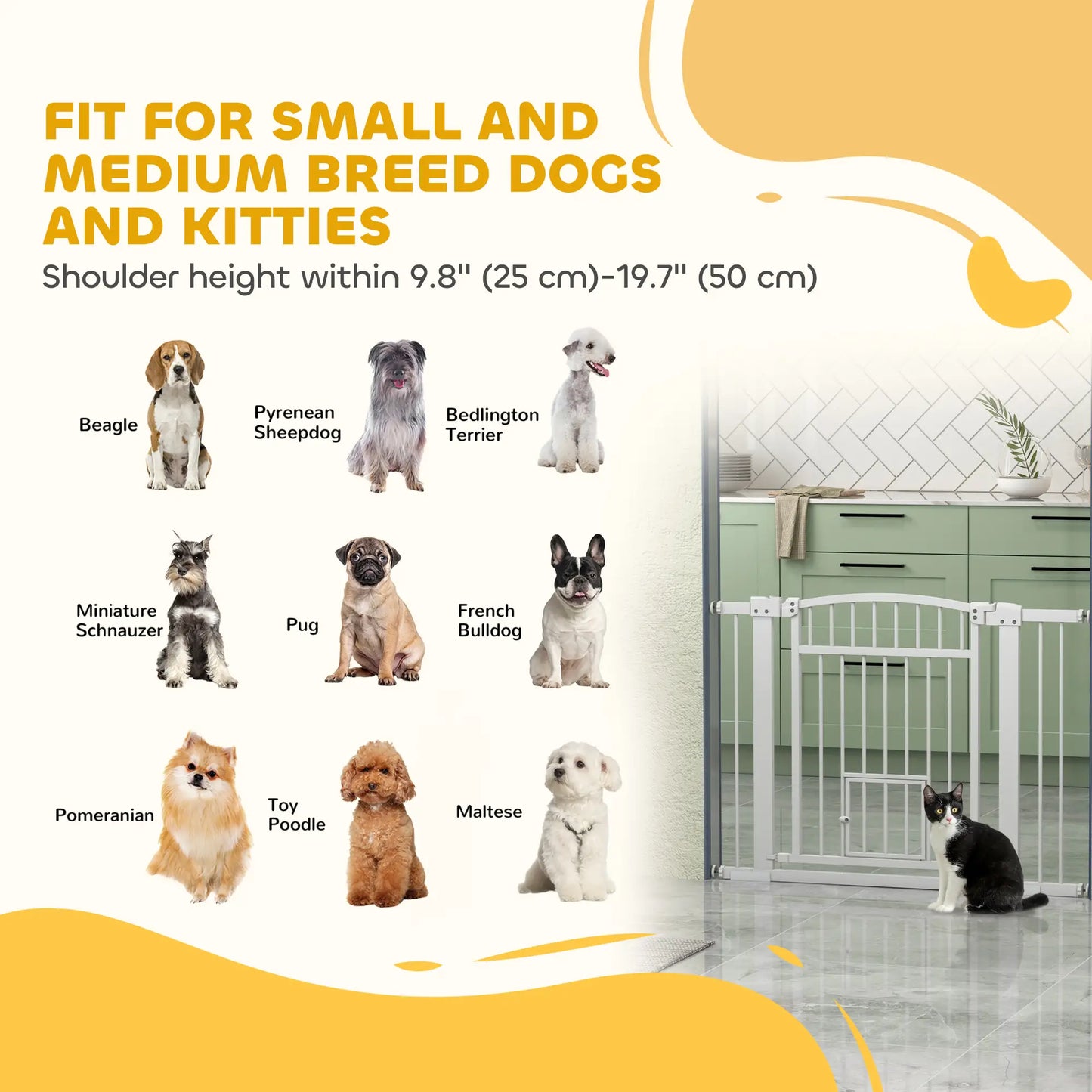 30-41 Inch Extra Wide Pet Gate, Small Door, 30 Inch H, 3 and 5.5 Inch Extensions Pet Gates at Gallery Canada