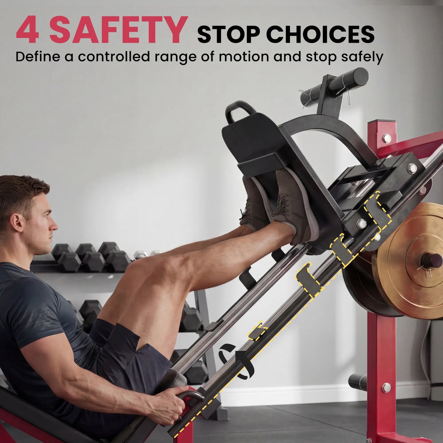 Leg Press Machine With Wheels, Calf Block, Adjustable Squat Machine, 1000 Lbs Capacity Strength Training Equipment at Gallery Canada