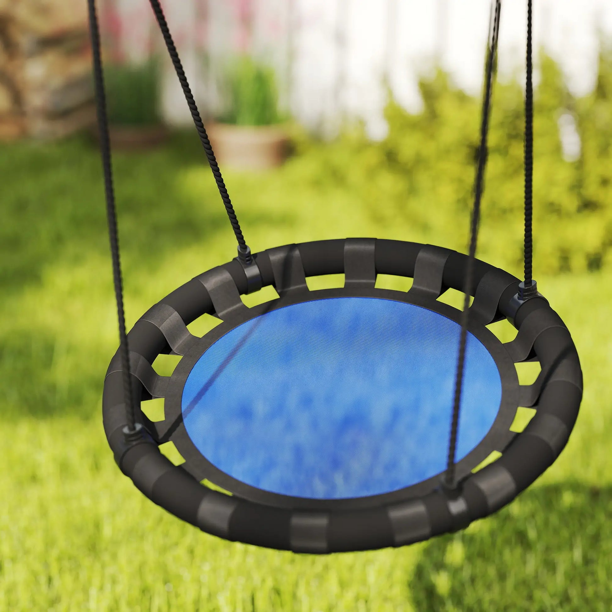 24 Inch Kids Saucer Tree Swing, Adjustable Ropes, Outdoor, Backyard, Blue Gym Sets & Swings at Gallery Canada