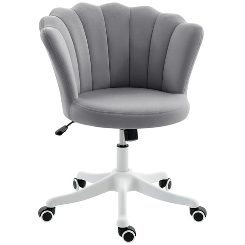 Armless Swivel Desk Chair, Adjustable Height, Backrest, Tilt Function, Grey