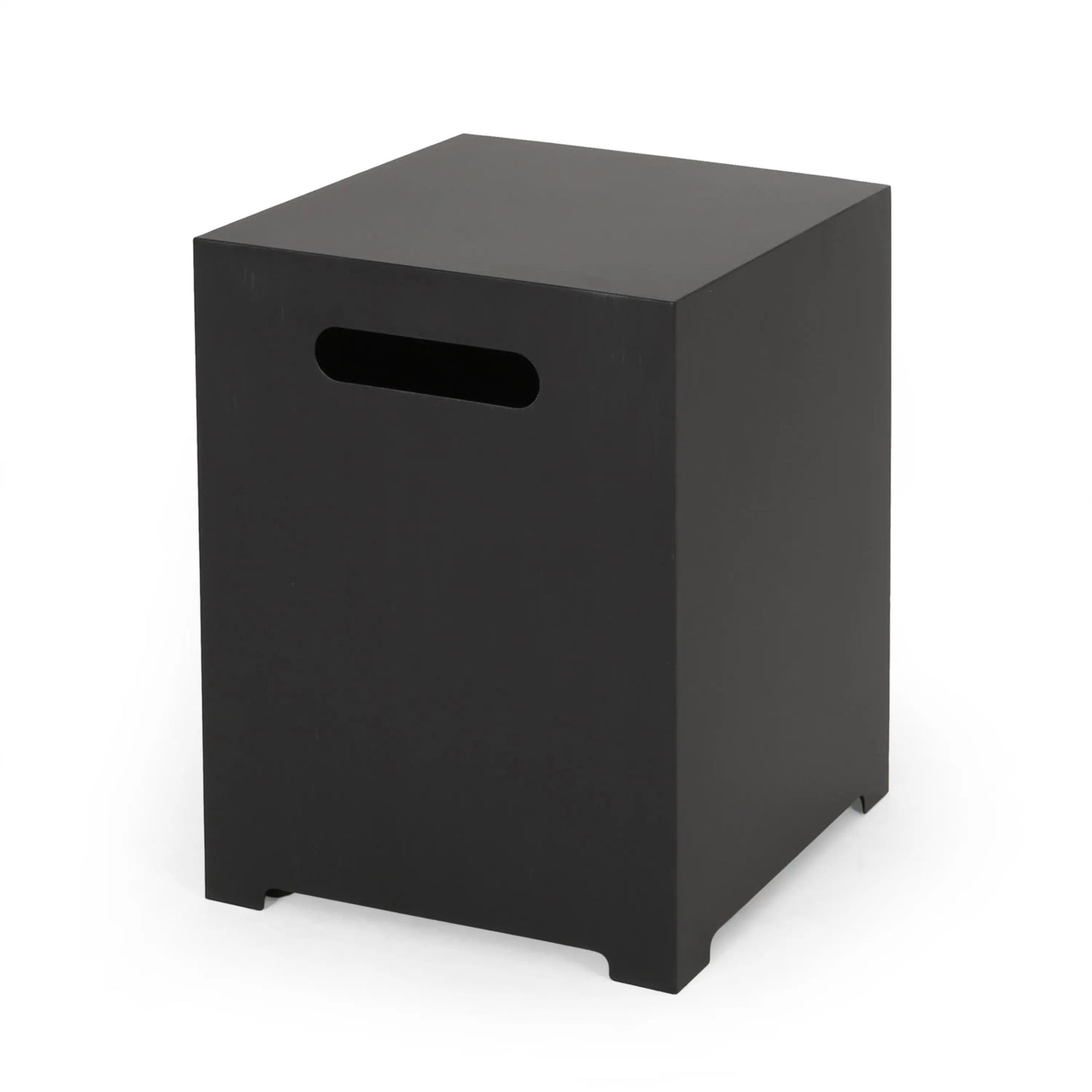 Metal Propane Tank Cover Side Table, 15.5" L x 15.5" W x 20" H, Dark Grey Patio Side Tables Dark Grey at Gallery Canada