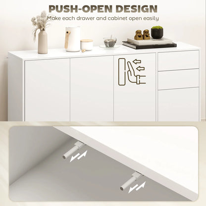 Kitchen Sideboard Storage Cabinet, Modern Coffee Bar with 2 Drawers, White Bar Cabinets at Gallery Canada