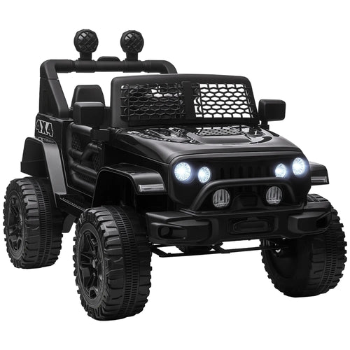 12V Kids Ride On Car, Off Road Truck Toy, Parent Remote, Black