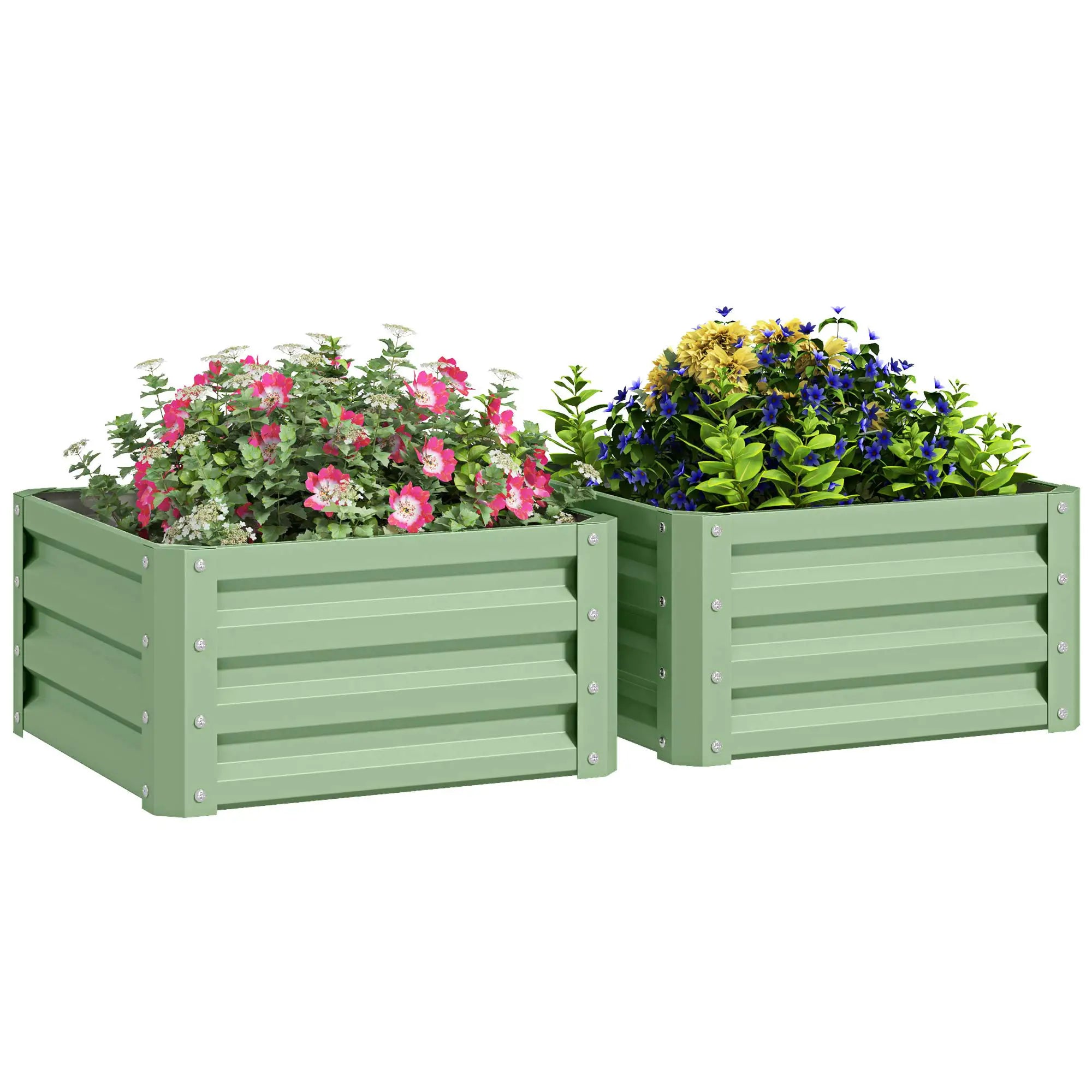 2' x 2' x 1' Raised Garden Bed, Galvanised Steel Frame, Light Green Raised Garden Beds at Gallery Canada