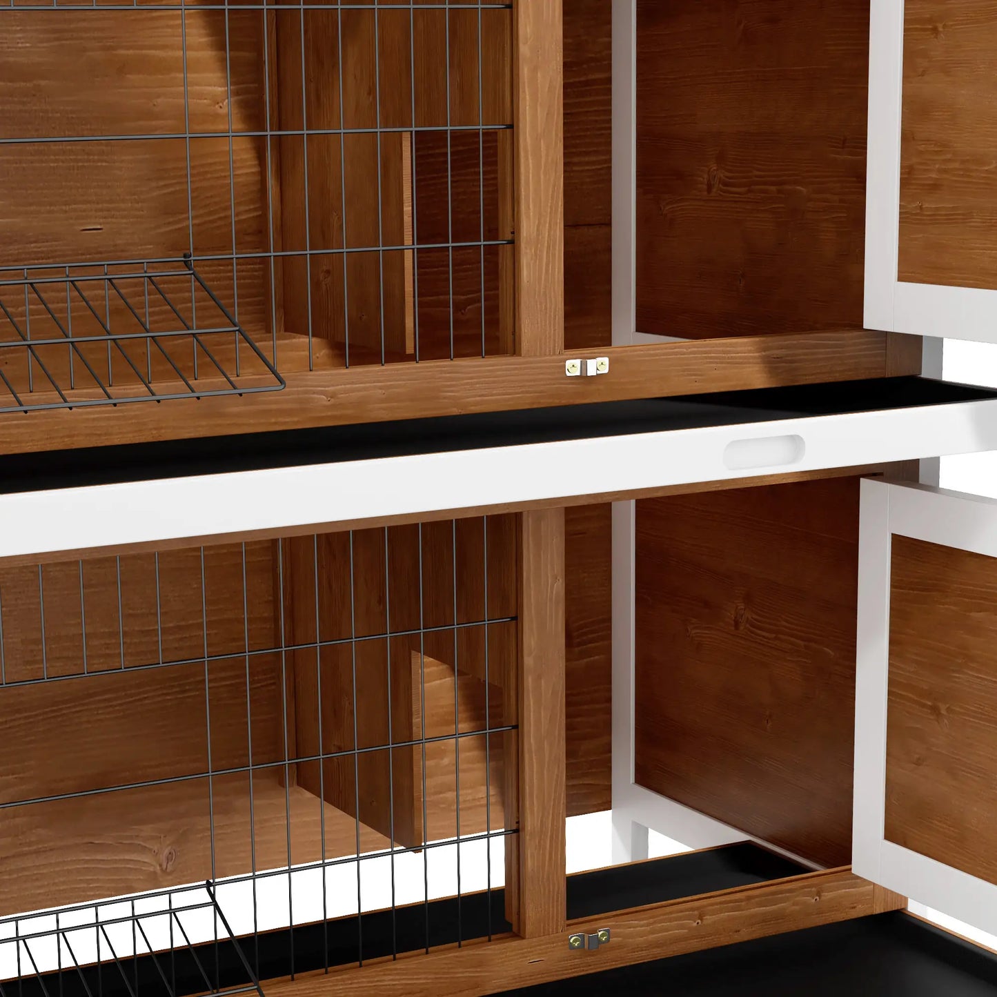 2 Tier Wooden Rabbit Hutch, Bunny Pet House, Brown Rabbit Hutch at Gallery Canada