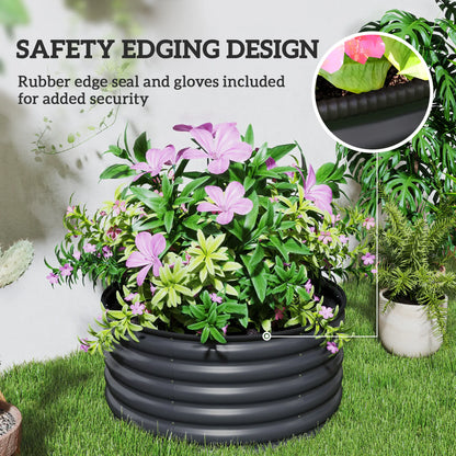 Galvanized Raised Flower Bed, 3x3x1.5 ft, Dark Grey Raised Garden Beds at Gallery Canada