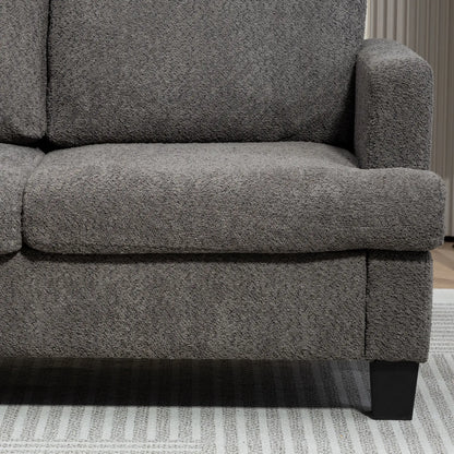 54.3" Loveseat Sofa, 2 Seater, Removable Cushions, Solid Wood Frame, Dark Grey 2-Seater Sofas at Gallery Canada