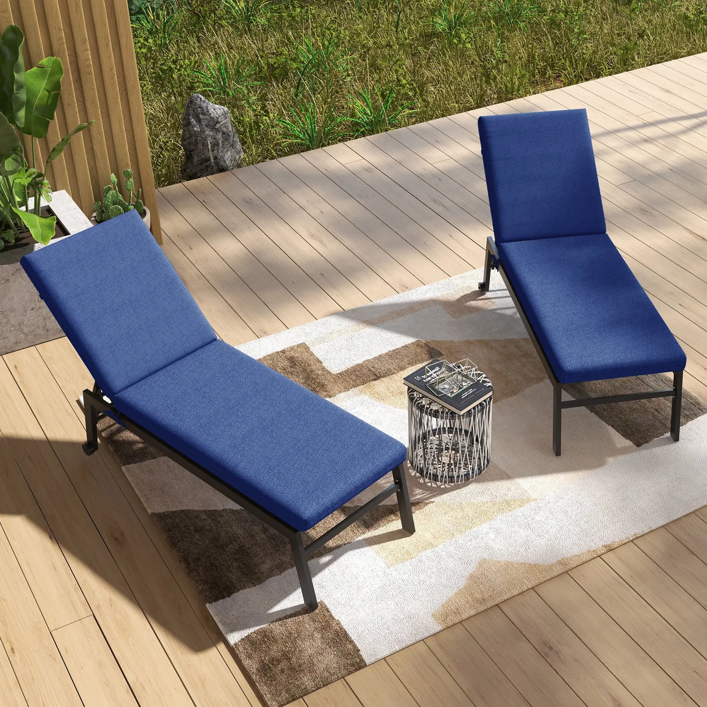 2-Piece Patio Chair Cushion Set, Indoor Outdoor, Blue Patio Chair Cushions at Gallery Canada