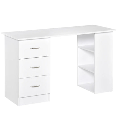 47 Inches Office Desk, 3-Tier Storage Shelves, Drawers, White Writing Desks at Gallery Canada