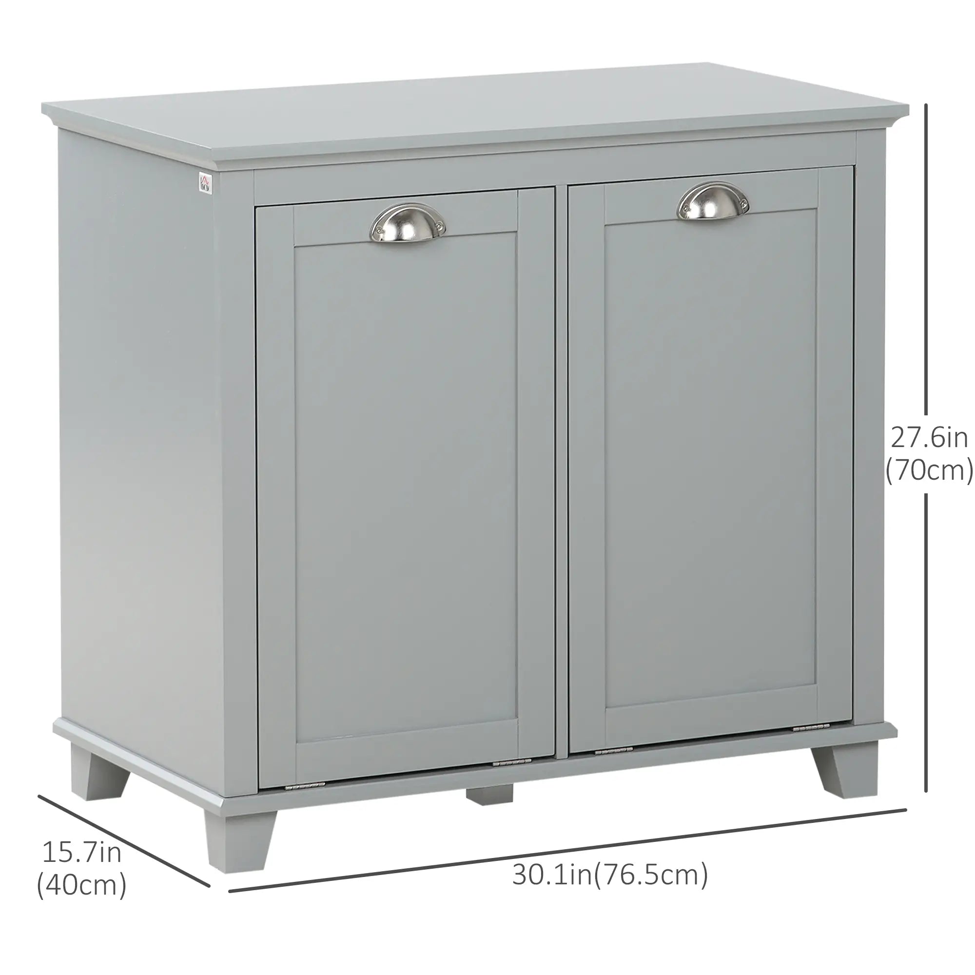 Tilt-Out Laundry Cabinet, Bathroom Organizer, Two-Compartment Hamper, Grey Bathroom Cabinets at Gallery Canada