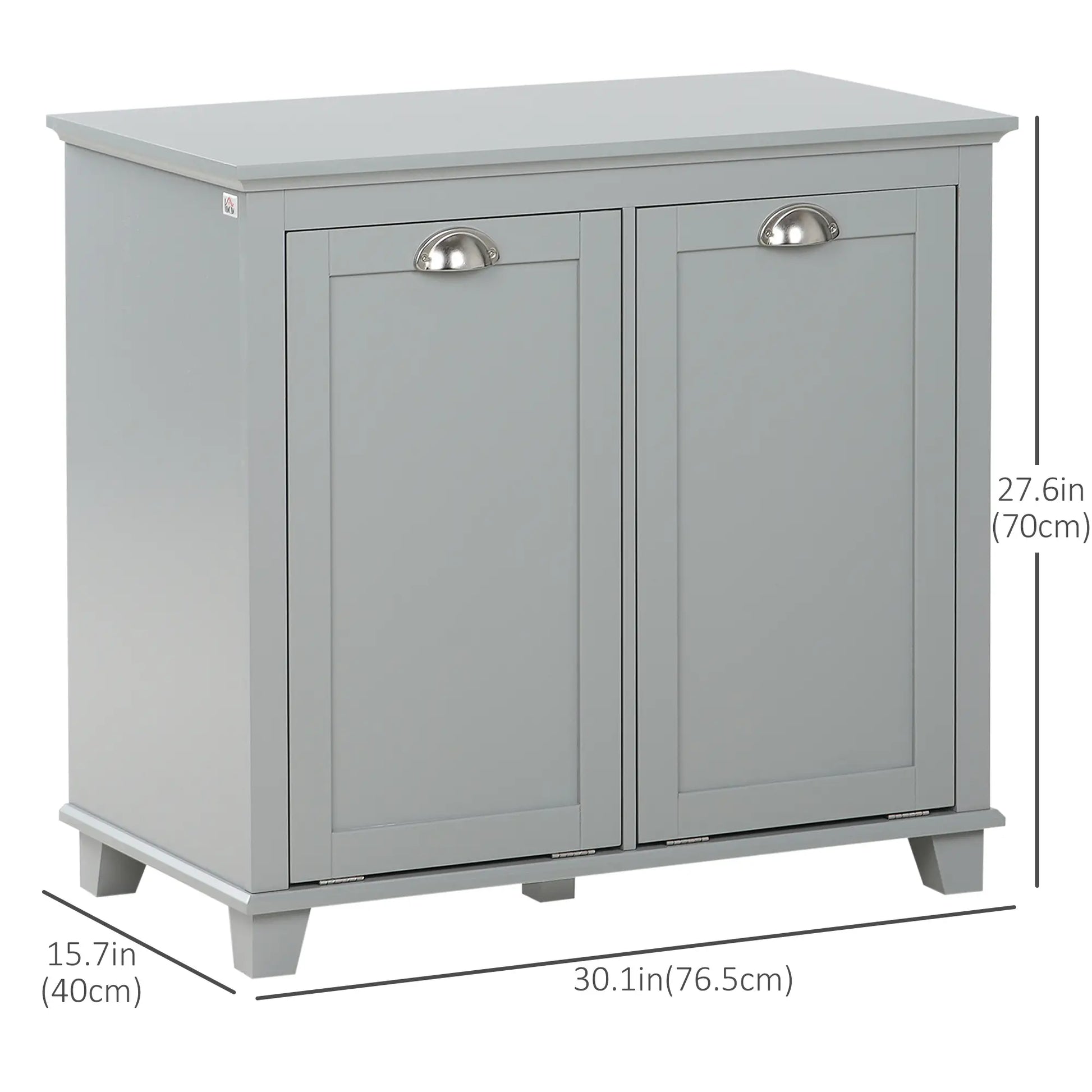 Tilt-Out Laundry Cabinet, Bathroom Organizer, Two-Compartment Hamper, Grey Bathroom Cabinets at Gallery Canada