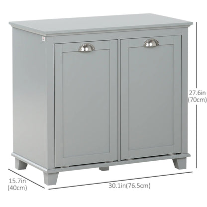 Tilt-Out Laundry Cabinet, Bathroom Organizer, Two-Compartment Hamper, Grey Bathroom Cabinets at Gallery Canada
