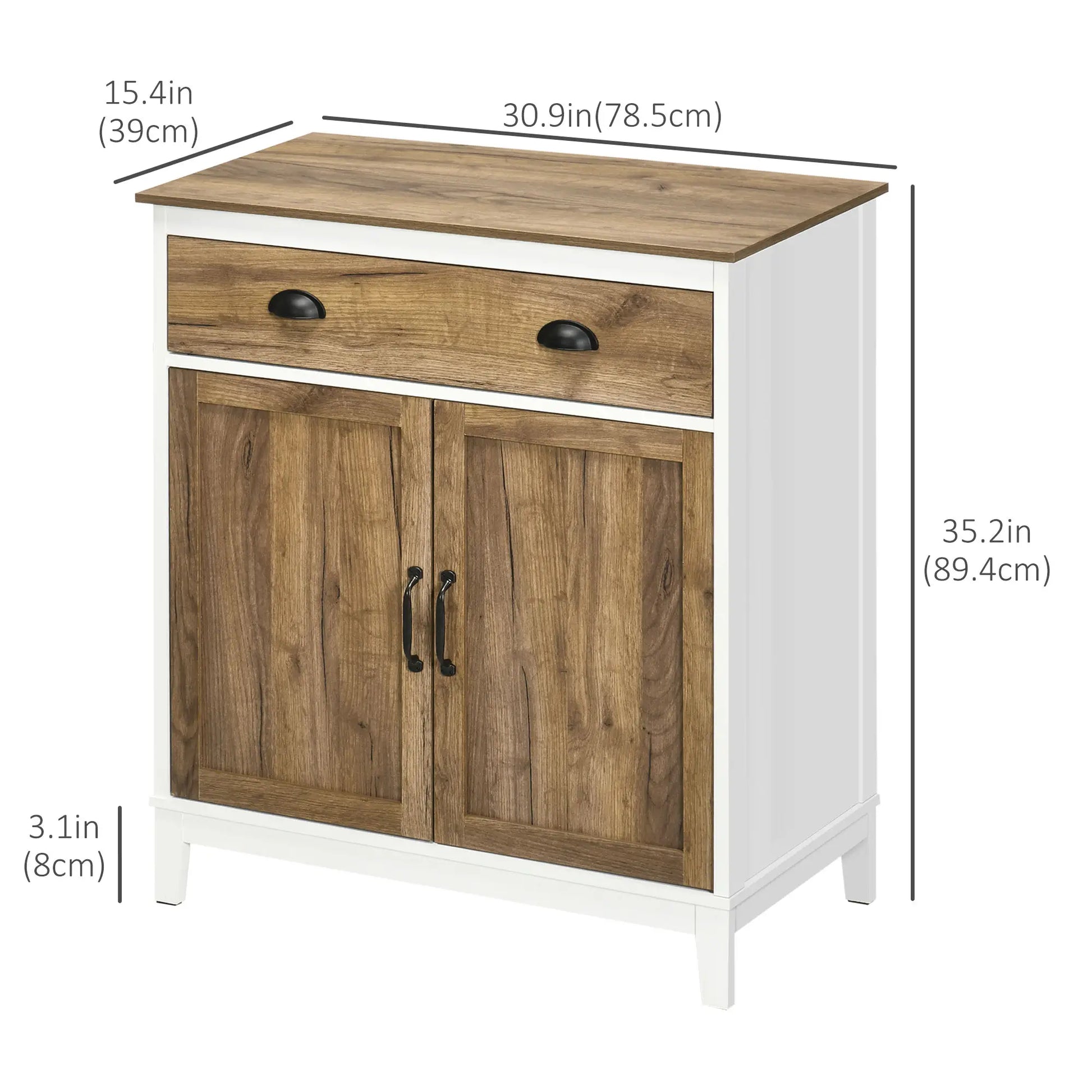 Farmhouse Sideboard, Storage Cabinet with Drawer, 2 Doors, Distressed Wood Grain Bar Cabinets at Gallery Canada