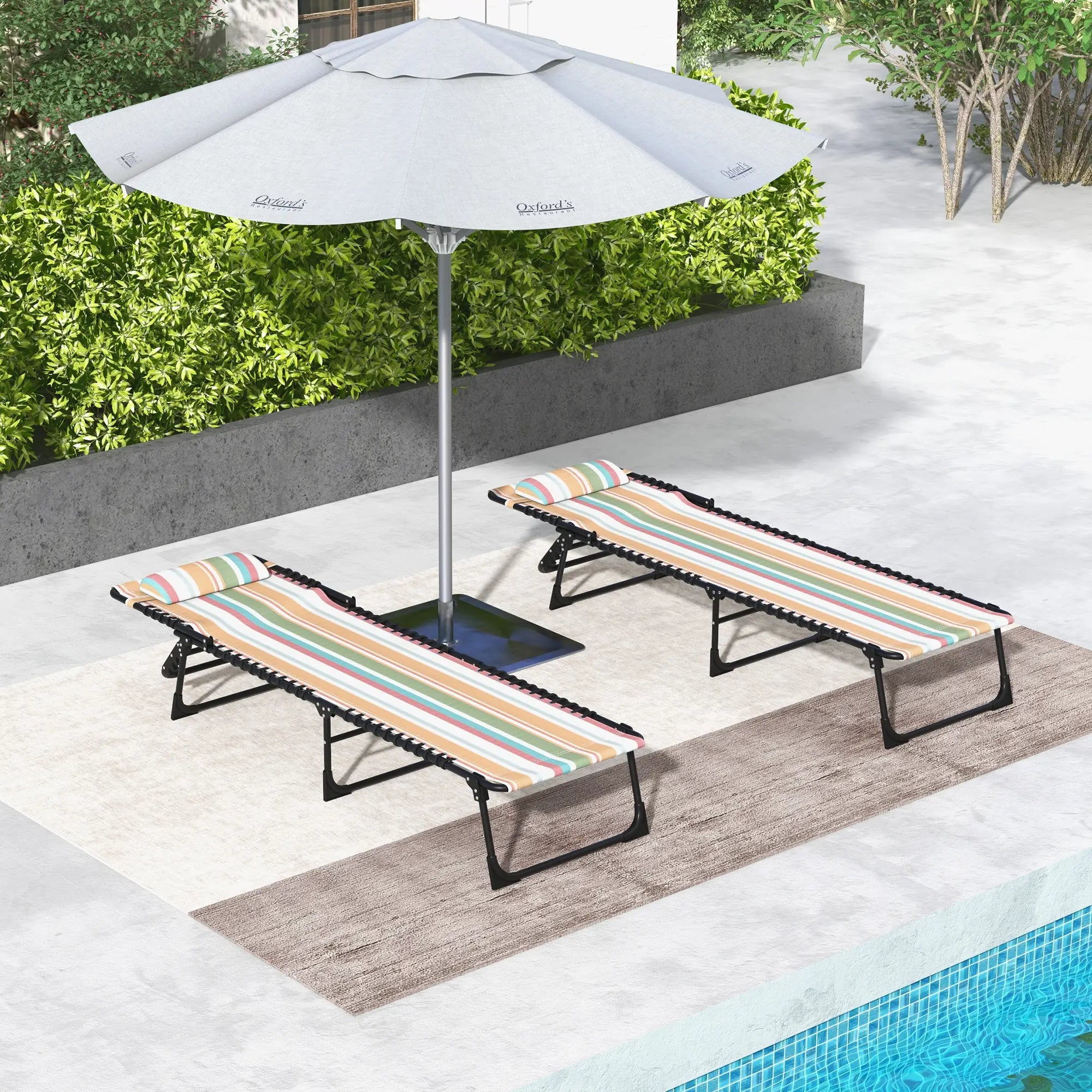 Folding Lounge Chair, Adjustable Chaise With Headrest, Multi-Colored Lounger Chairs at Gallery Canada