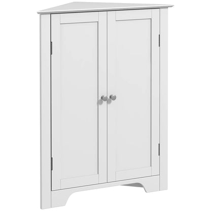 Modern Bathroom Storage Cabinet, Corner with Doors, Adjustable Shelf, White Bathroom Cabinets White at Gallery Canada