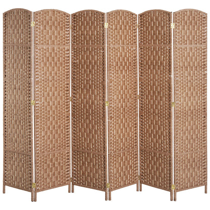6ft Folding Room Divider, 6 Panel Wooden Frame, Natural Room Dividers Natural at Gallery Canada