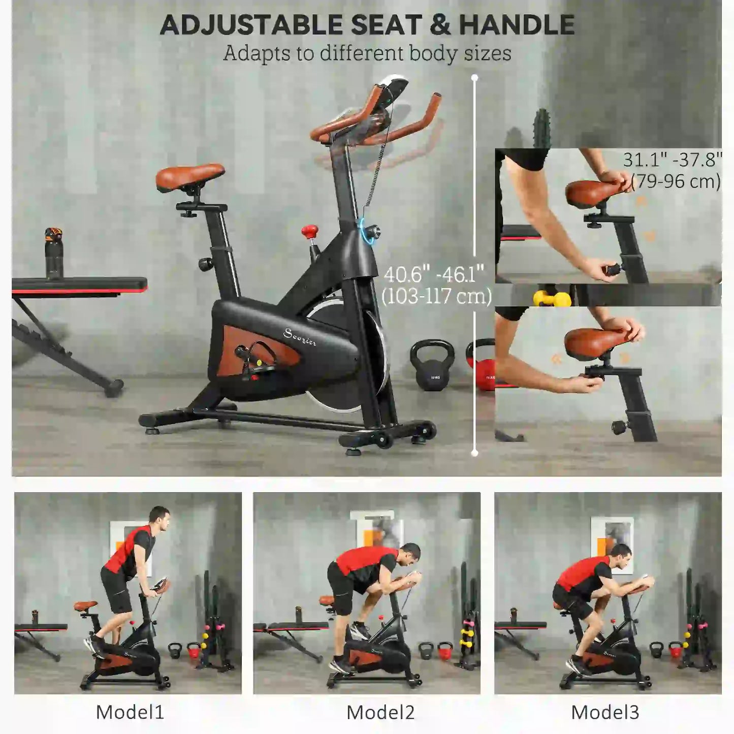 Stationary Exercise Bike, Adjustable Resistance Seat, Black Exercise & Stationary Bikes at Gallery Canada