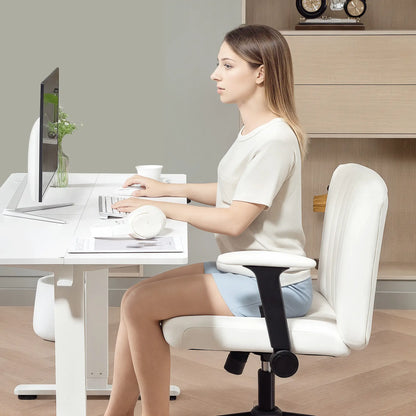 Criss Cross Chair with Flip-up Armrests, Wheels, Adjustable Height, Tilting, Cream White Task Chairs at Gallery Canada