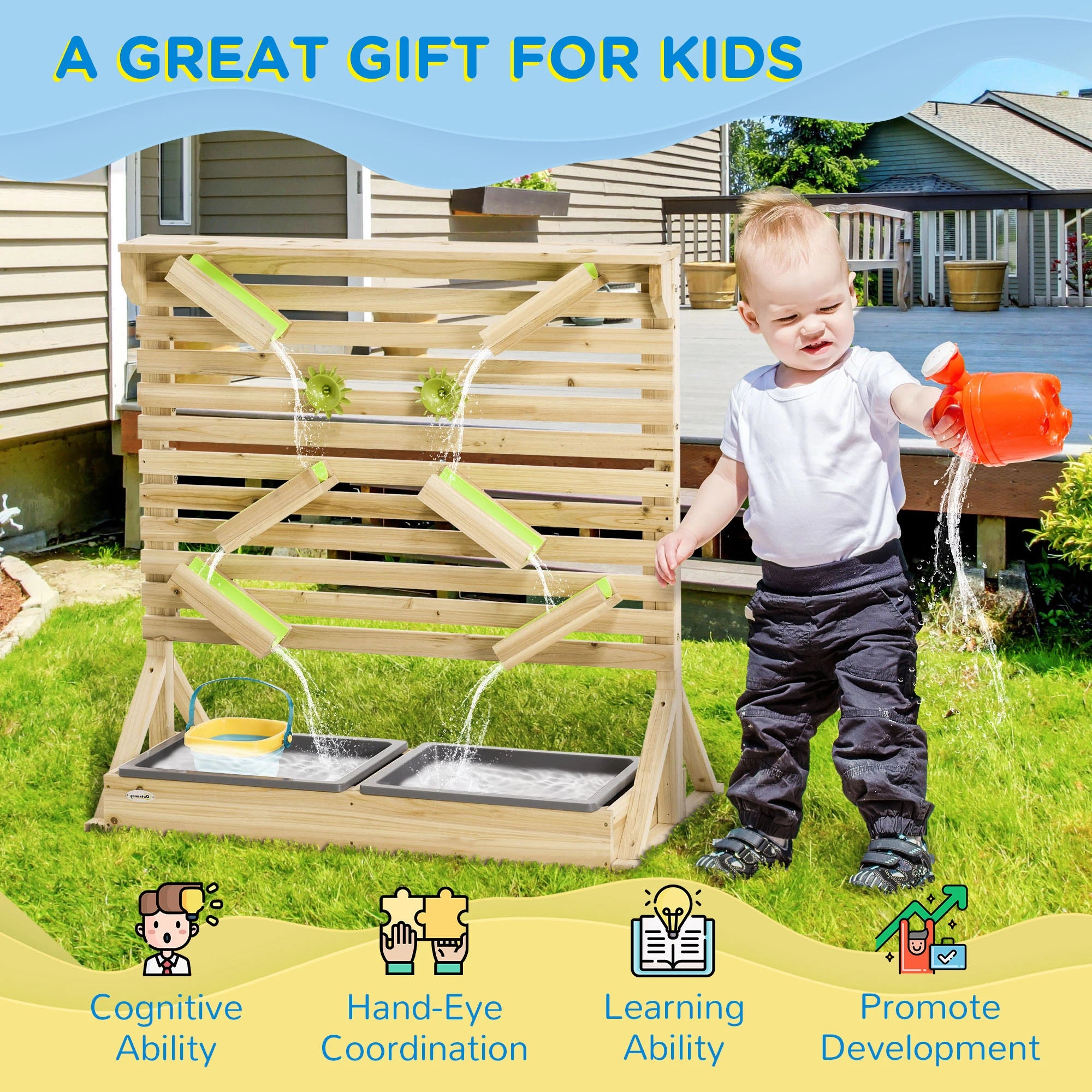 18 Pcs Kids Water, Sand Playset, Wooden Sensory Toys, Age 3-7 Sandboxes & Accessories at Gallery Canada
