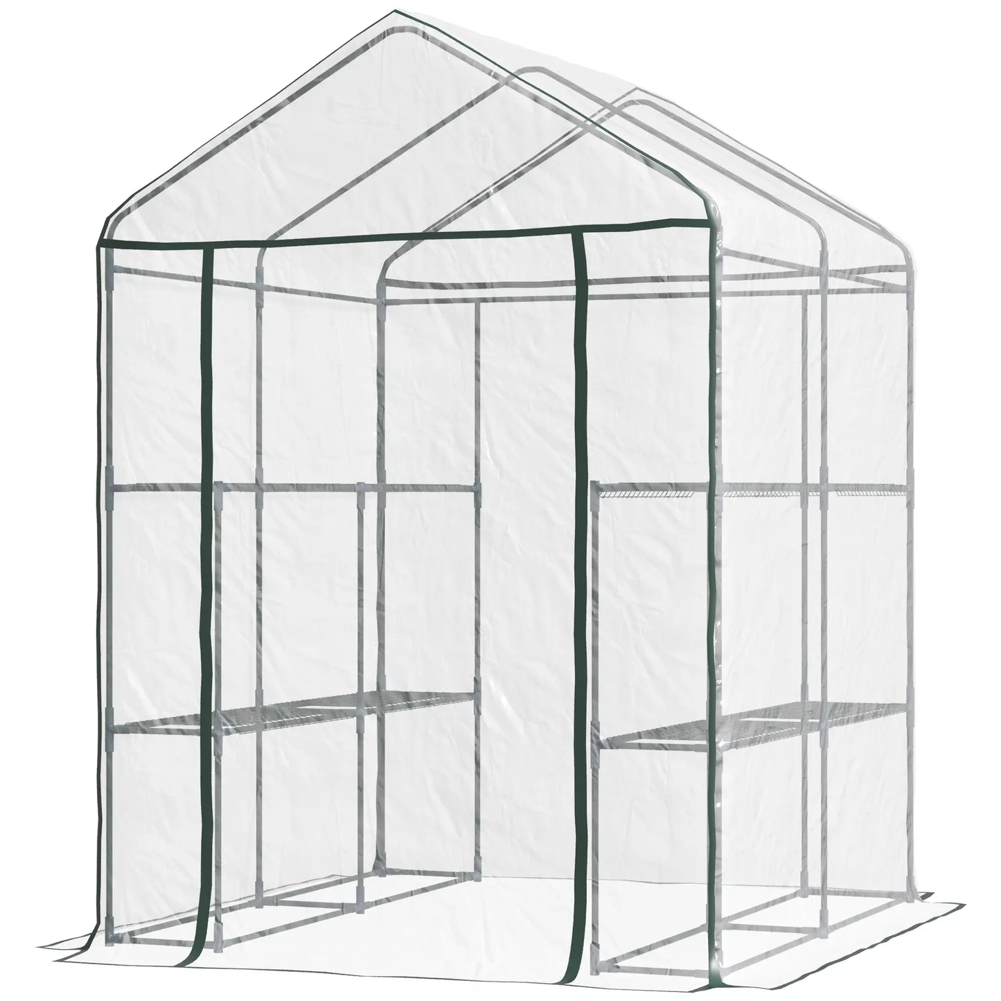 56" x 56" x 77" Walk-In Greenhouse, 8 Shelves, PVC Cover, Transparent Walk In Greenhouses at Gallery Canada
