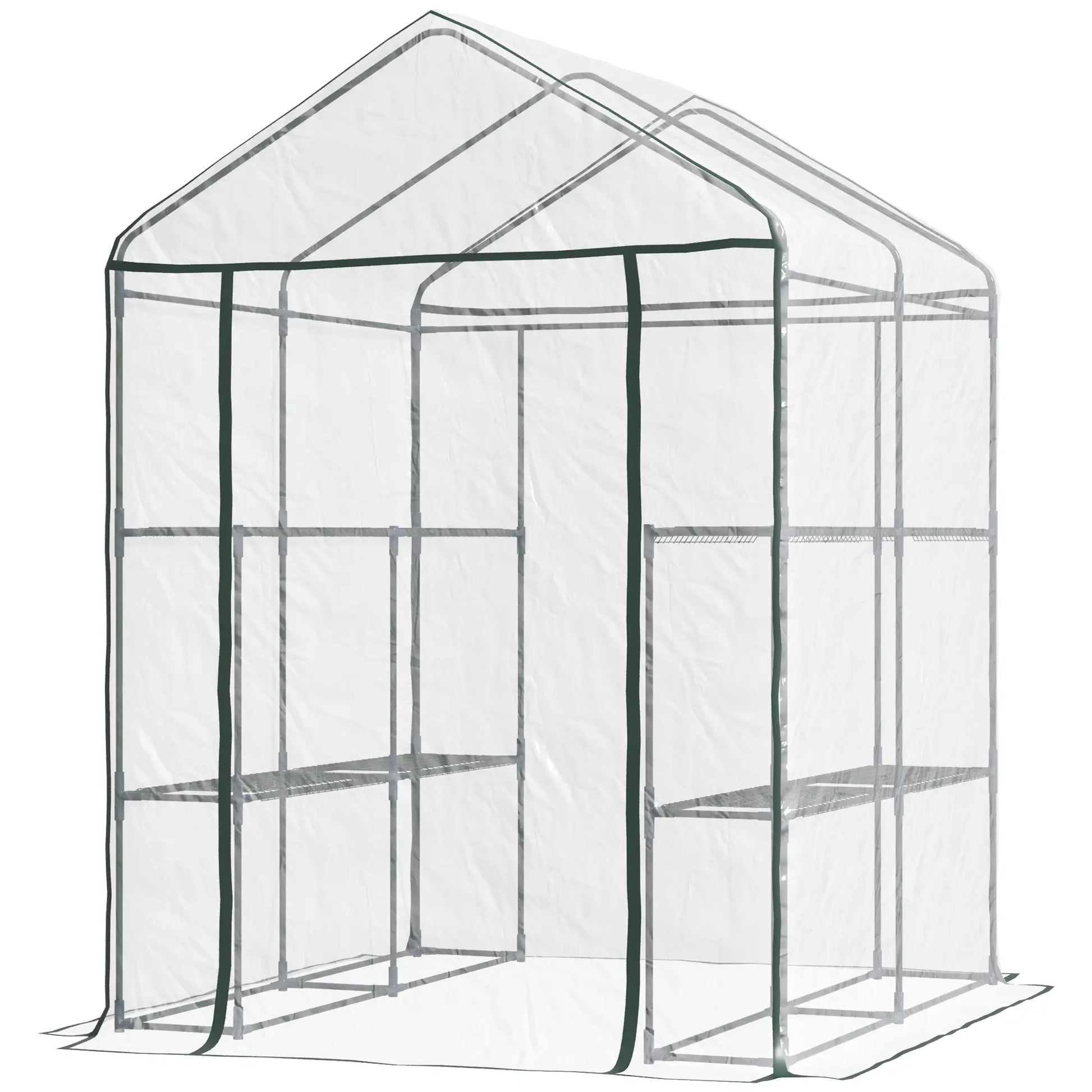 56" x 56" x 77" Walk-In Greenhouse, 8 Shelves, PVC Cover, Transparent Walk In Greenhouses at Gallery Canada