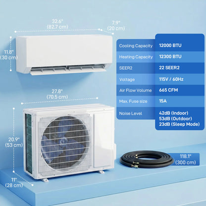 12000 BTU Mini Split AC, 22 SEER2 115V Wifi Inverter Heat Pump, 750 Sq. Ft Air Conditioner at Gallery Canada
