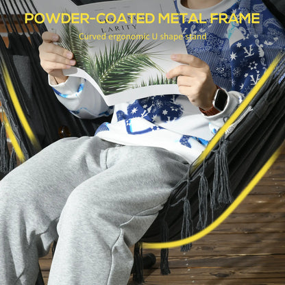 Outdoor Hammock Chair With Stand, Side Pocket And Headrest, Dark Grey Patio Swings with Stand at Gallery Canada