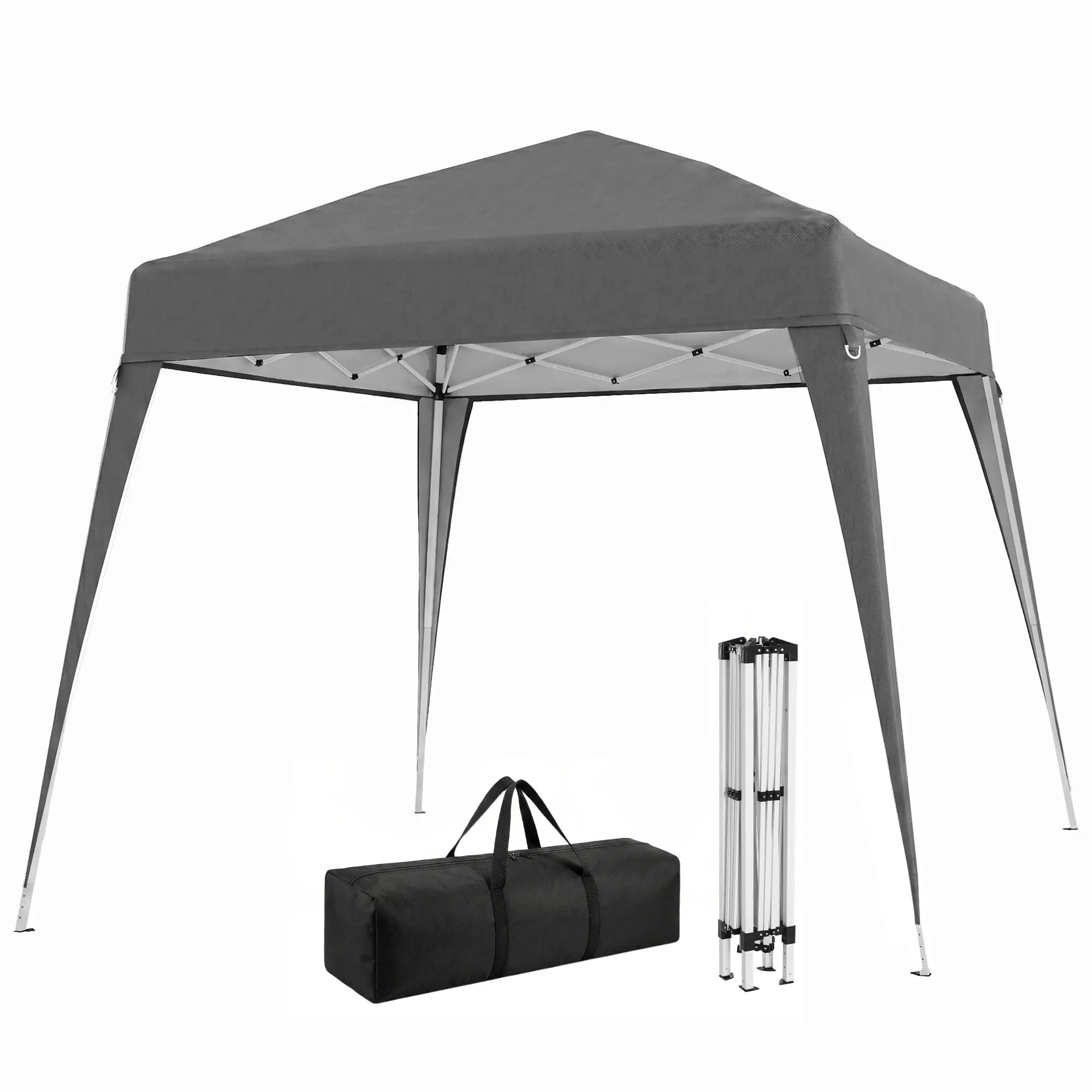 8' x 8' Pop Up Canopy, Outdoor Folding Tent, Portable with Bag, Grey Pop Up Canopies at Gallery Canada