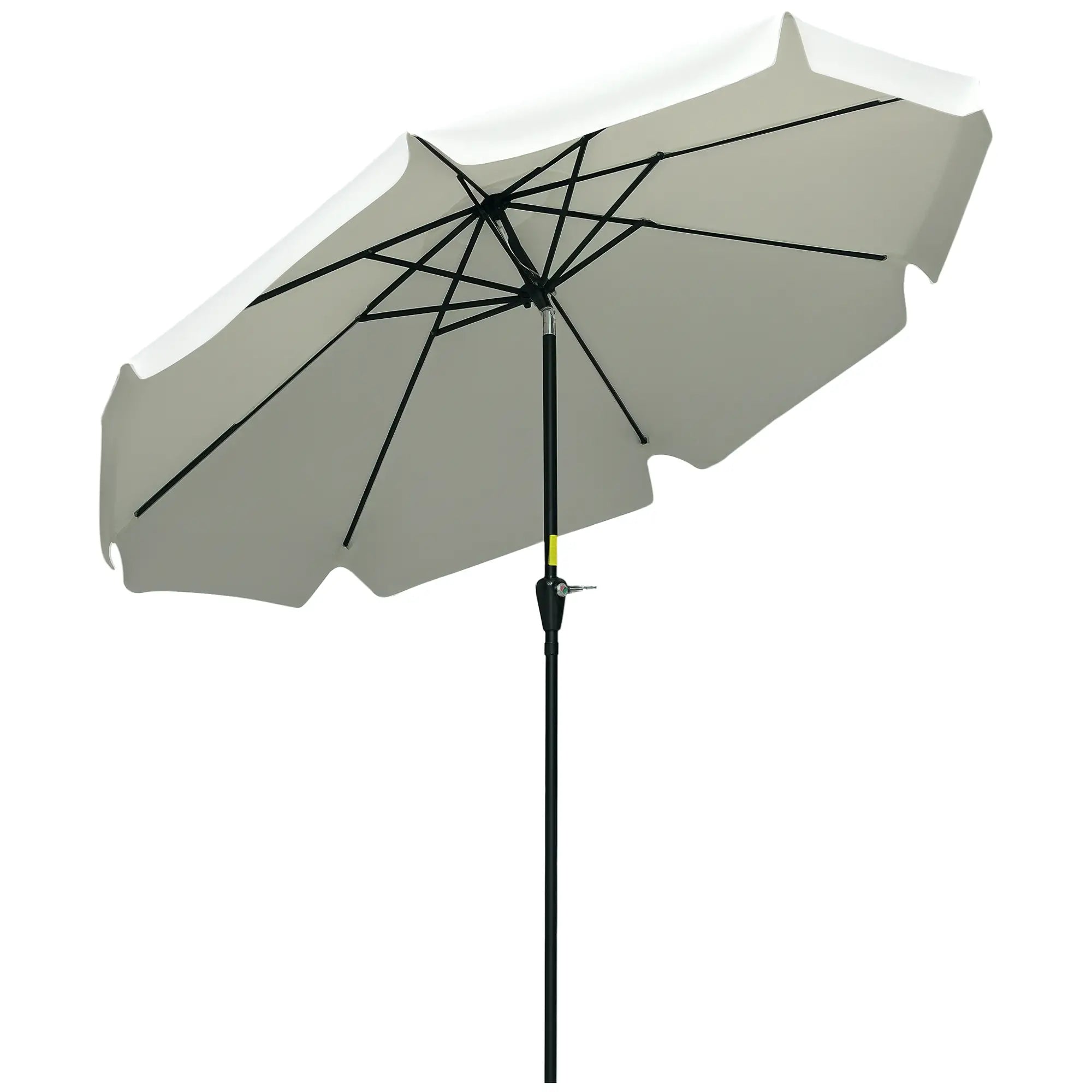 8.5 ft Round Patio Umbrella, Tilt and Crank, Cream White Sun Umbrellas at Gallery Canada