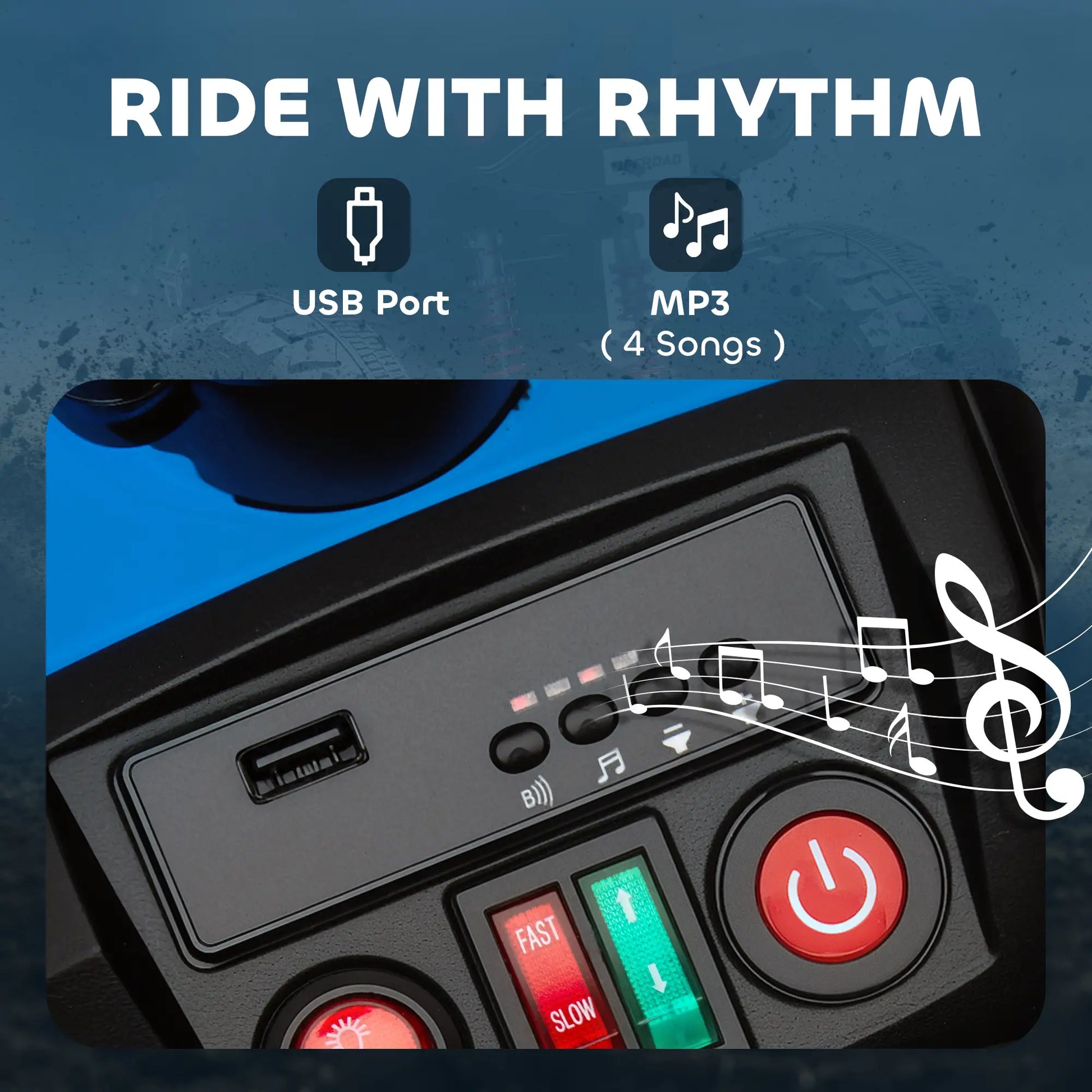 2-Seater All-Terrain 4 Wheeler, 24V Kids ATV Ride-On, Electric Quad Car, Blue Electric Toy Cars at Gallery Canada