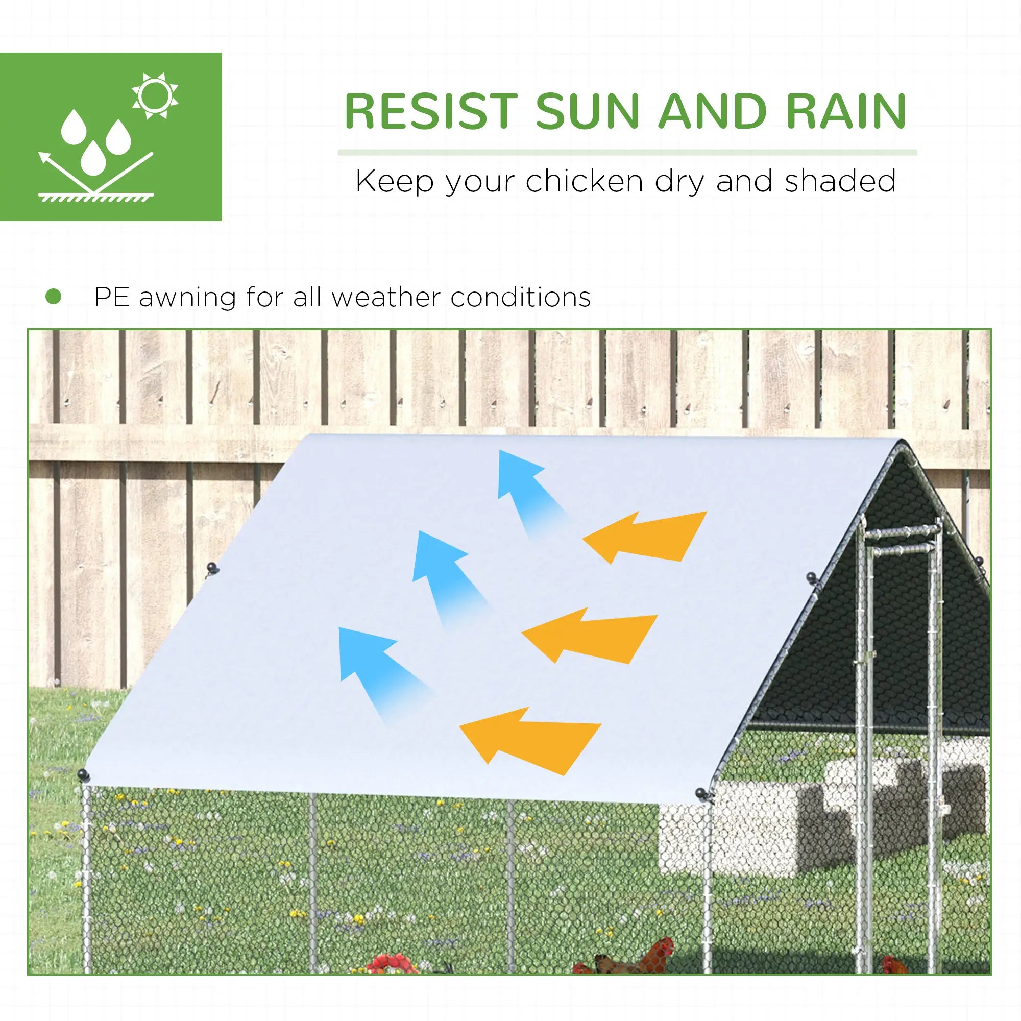 9.8' x 19.7' x 6.6' Chicken Coop, Outdoor Hen House With Cover Chicken Coops at Gallery Canada