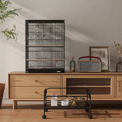 43" Bird Cage With Rolling Stand, Toys, For Budgies Canaries, Black Bird Cages at Gallery Canada