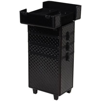 Portable Aluminum Makeup Train Case, 4 in 1, 2 Wheels, Multiple Compartments Makeup Cases at Gallery Canada