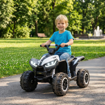 Kids 4 Wheeler Quad with Music, Headlights, High Low Speed, White Electric Toy Cars at Gallery Canada