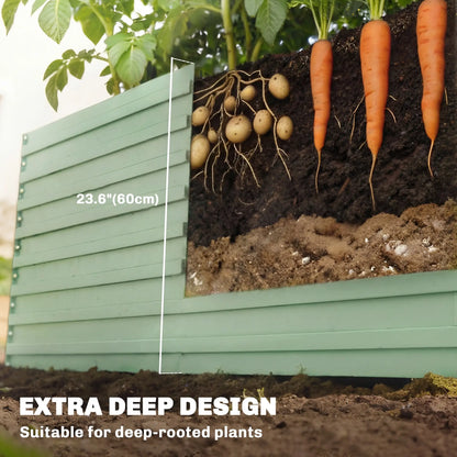 8' x 4' x 2' Galvanized Raised Garden Bed, Planter Box, Light Green Galvanized Planter Boxes at Gallery Canada