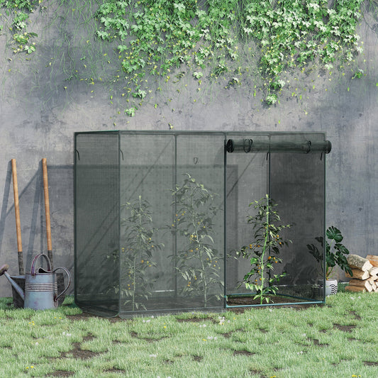 6.5 x 3.3ft Crop Cage, Garden Plant Protector with Single Zippered Door, Storage Bag and Ground Stakes, Black - Gallery Canada