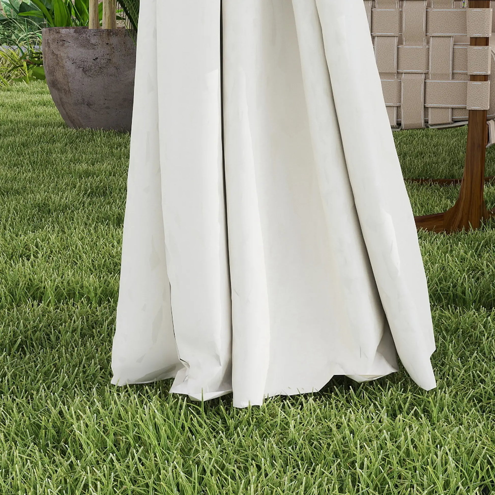 10' x 13' Double Roof Patio Gazebo, Outdoor with Curtains, Cream White Gazebos at Gallery Canada