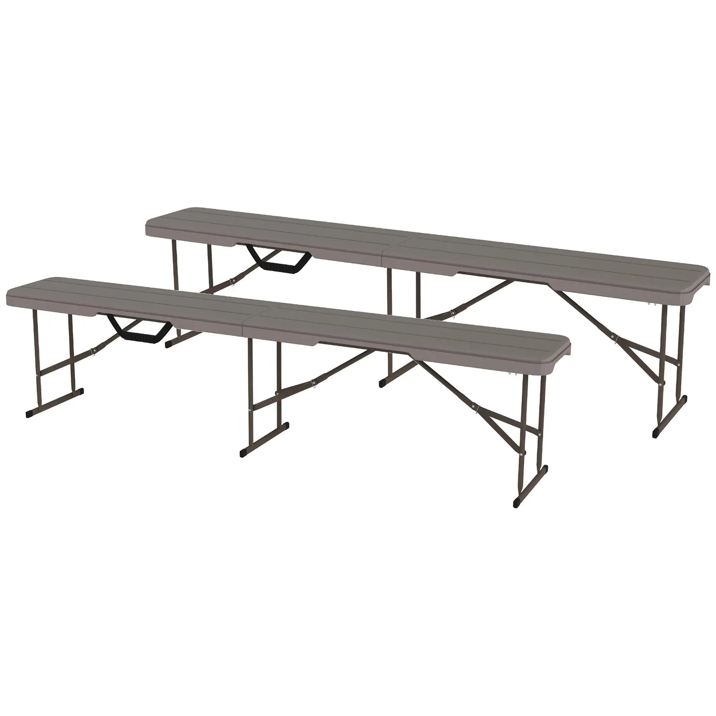 6 ft Plastic Bench Seat, Foldable, Portable, Distressed Brown, Brown Garden Accessories Distressed Brown at Gallery Canada