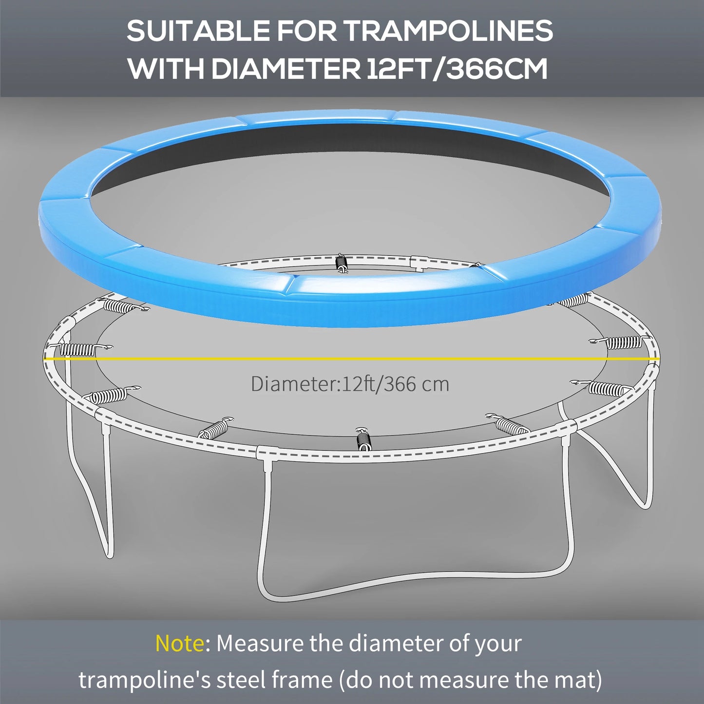12ft Trampoline Replacement Pad, Spring Cover, EPE Foam, Light Blue Trampolines at Gallery Canada