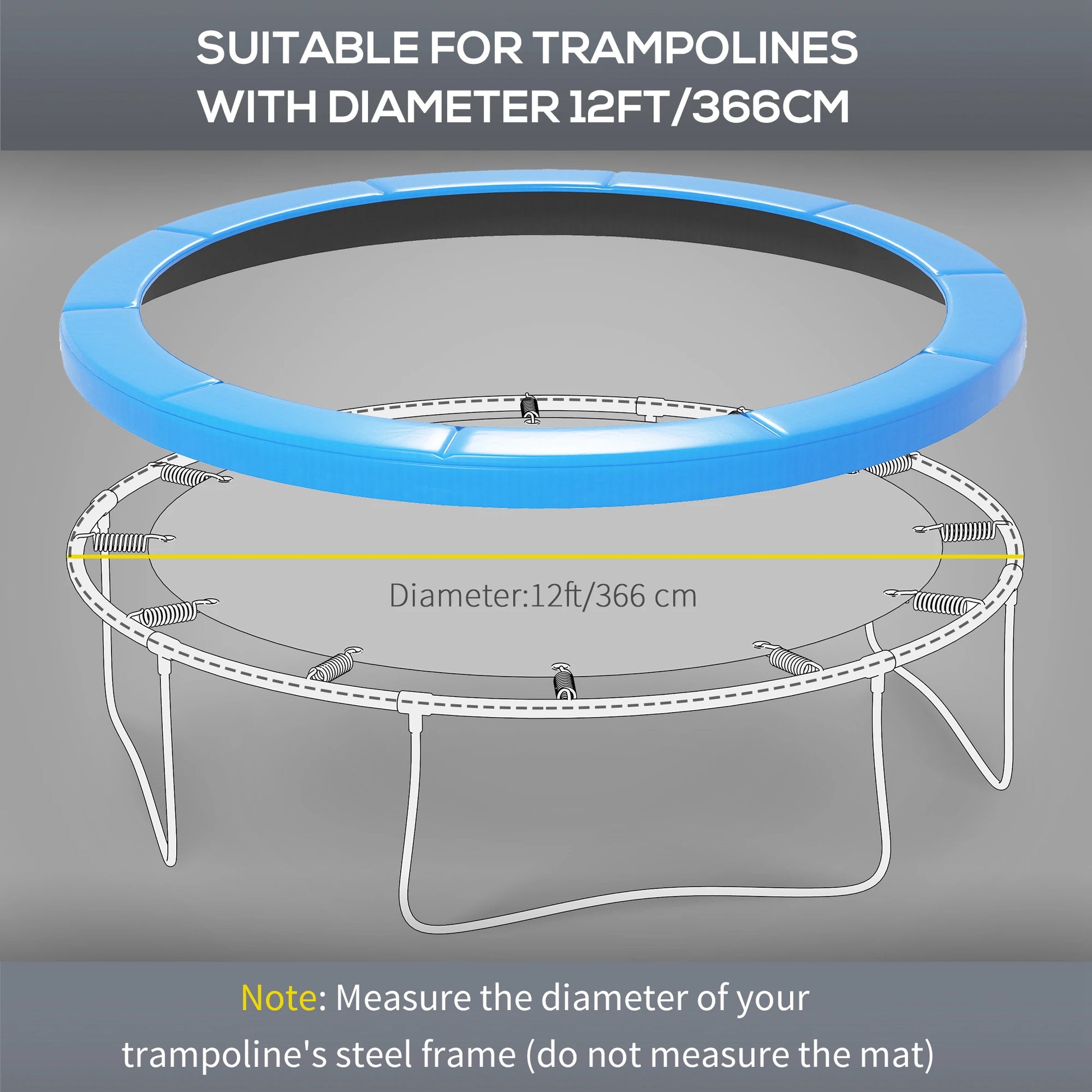 12ft Trampoline Replacement Pad, Spring Cover, EPE Foam, Light Blue Trampolines at Gallery Canada