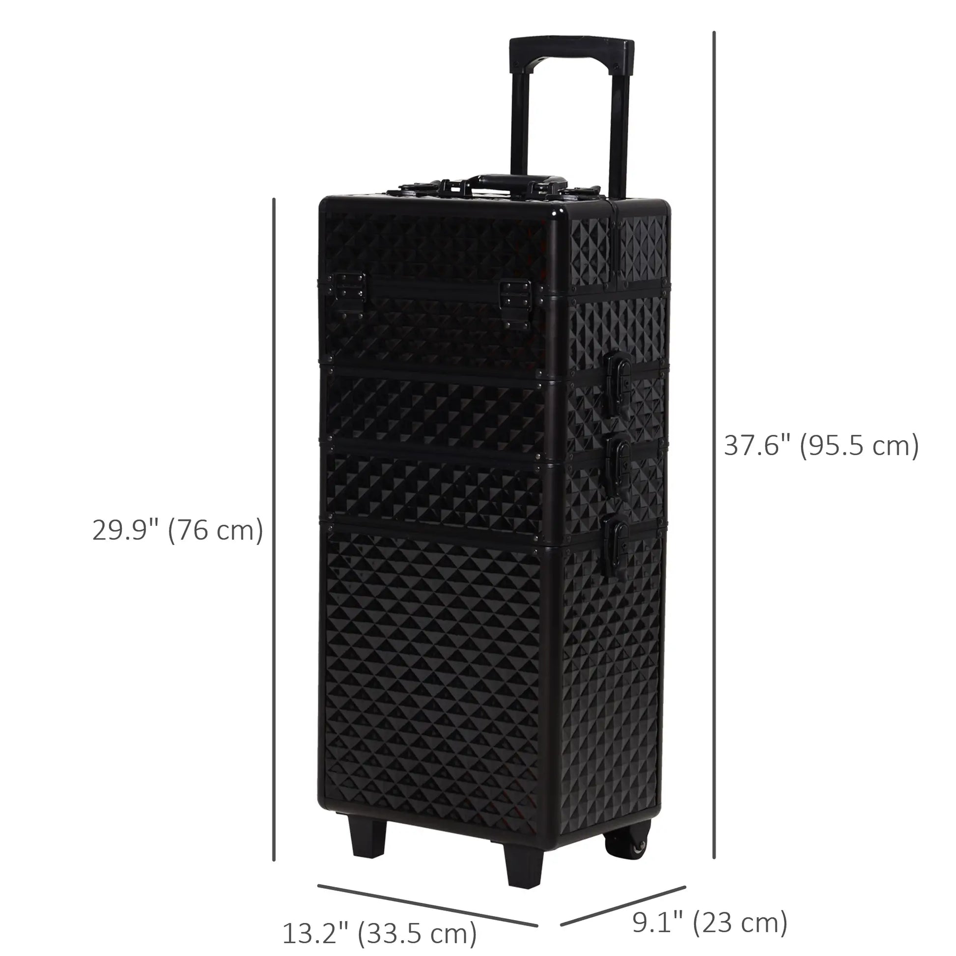 Portable Aluminum Makeup Train Case, 4 in 1, 2 Wheels, Multiple Compartments Makeup Cases at Gallery Canada