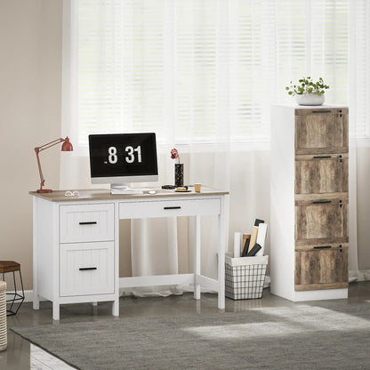 4 Drawer Filing Cabinet, Farmhouse Style, Adjustable Hanging Rails, White Office Cabinets & Cupboards at Gallery Canada