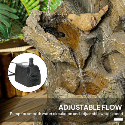 2-in-1 Outdoor Water Fountain With Birdhouse, 13.6" L x 11.6" W x 36.2" H, Mixed Colour Water Fountains at Gallery Canada