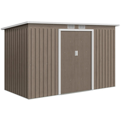 9' x 4' Metal Storage Shed, Foundation Kit, Ventilation, Light Grey Sheds at Gallery Canada