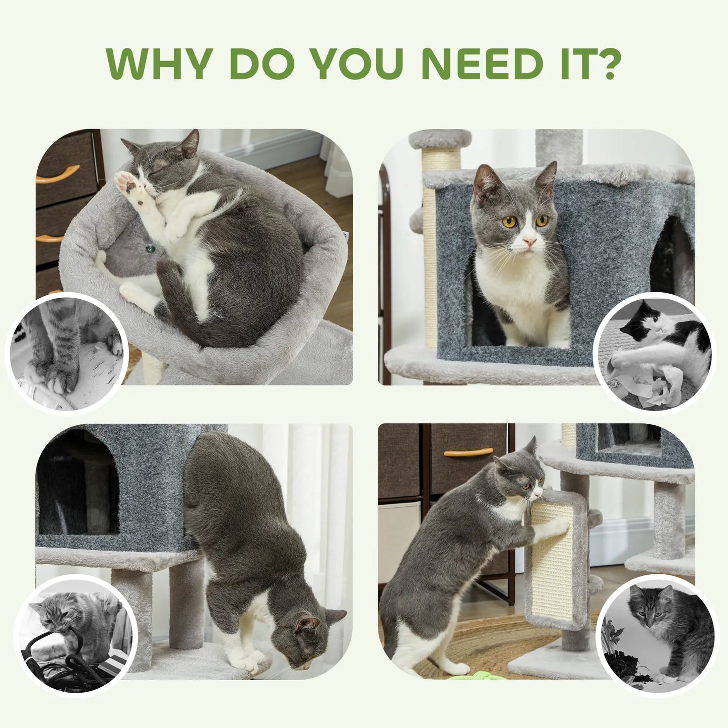 41 Inch Cat Tree, Scratching Posts, Bed, Condo, Grooming Brush Cat Trees at Gallery Canada