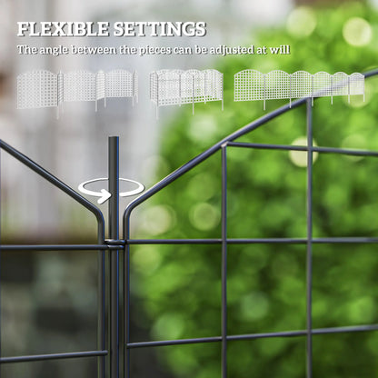 Metal Garden Fence Set Of 6, 181.1" X 38.2", Black Garden Fences at Gallery Canada