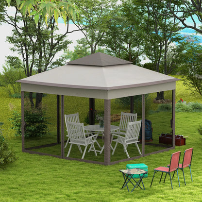 11' x 11' Pop Up Canopy, 2-Tier Soft Top Shelter Tent, Grey Pop Up Canopies at Gallery Canada