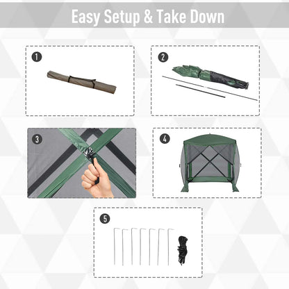 Pop-Up Tent, Foldable, Zippered Door, Ground Stakes, Fits 3-4 People, Green Pop Up Canopies at Gallery Canada
