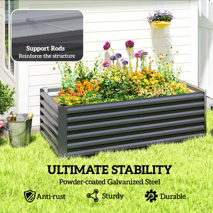 6' x 3' x 2' Raised Garden Bed, Galvanized Planter Box, Dark Grey Galvanized Planter Boxes at Gallery Canada